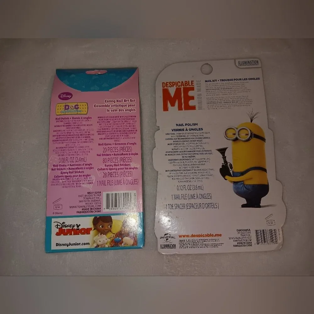 NWOT Disney and Despicable Me Nail Kits Lot of 2